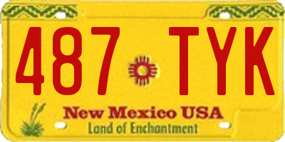 NM license plate 487TYK