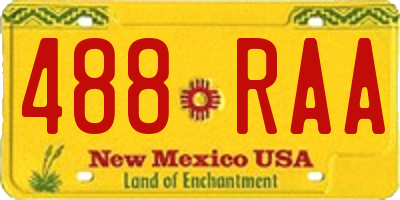 NM license plate 488RAA