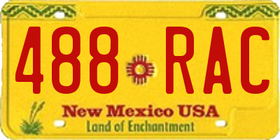 NM license plate 488RAC