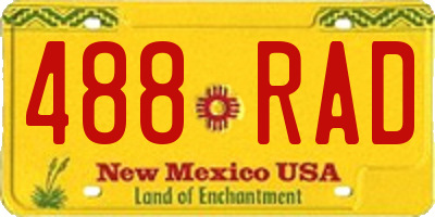 NM license plate 488RAD