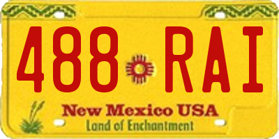 NM license plate 488RAI