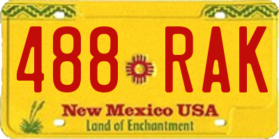 NM license plate 488RAK