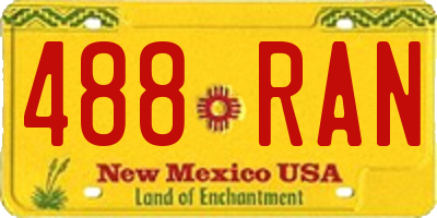 NM license plate 488RAN