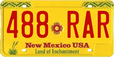 NM license plate 488RAR