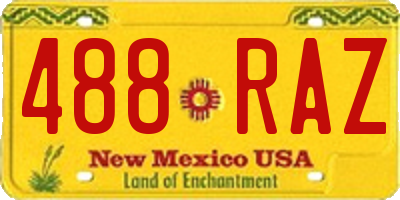 NM license plate 488RAZ