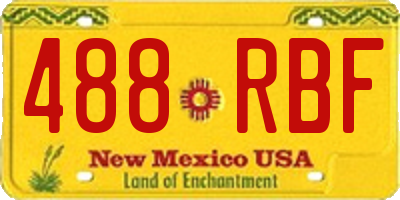 NM license plate 488RBF