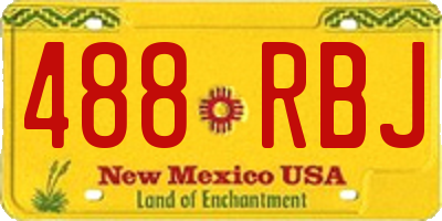 NM license plate 488RBJ