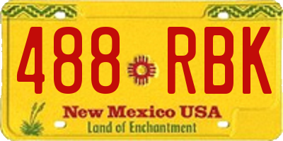 NM license plate 488RBK