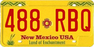 NM license plate 488RBQ
