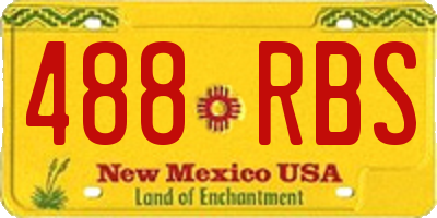 NM license plate 488RBS