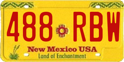 NM license plate 488RBW
