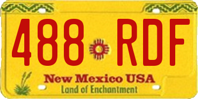 NM license plate 488RDF