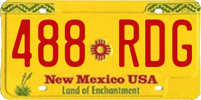 NM license plate 488RDG