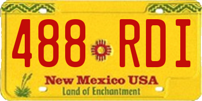 NM license plate 488RDI