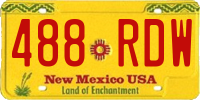 NM license plate 488RDW