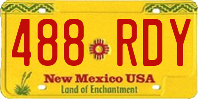NM license plate 488RDY