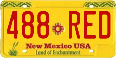 NM license plate 488RED