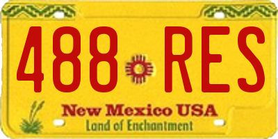 NM license plate 488RES