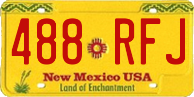 NM license plate 488RFJ