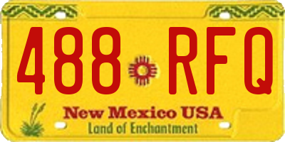 NM license plate 488RFQ