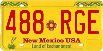 NM license plate 488RGE
