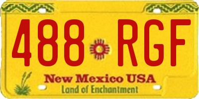 NM license plate 488RGF