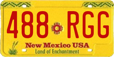 NM license plate 488RGG