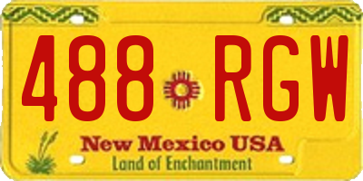 NM license plate 488RGW