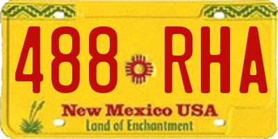 NM license plate 488RHA