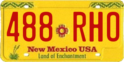 NM license plate 488RHO