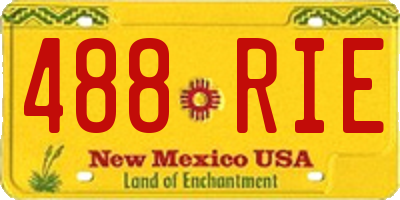 NM license plate 488RIE