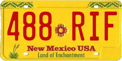 NM license plate 488RIF