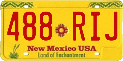 NM license plate 488RIJ