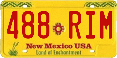 NM license plate 488RIM