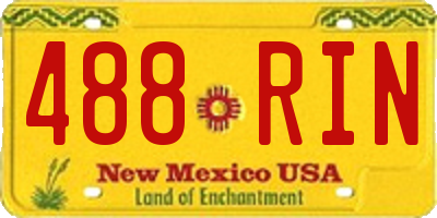 NM license plate 488RIN