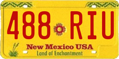 NM license plate 488RIU
