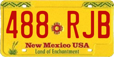 NM license plate 488RJB