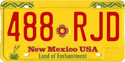 NM license plate 488RJD