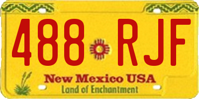 NM license plate 488RJF