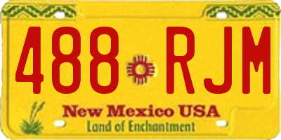 NM license plate 488RJM