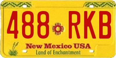 NM license plate 488RKB