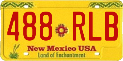 NM license plate 488RLB