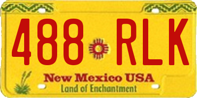 NM license plate 488RLK