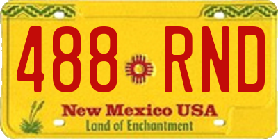 NM license plate 488RND