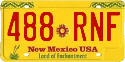 NM license plate 488RNF