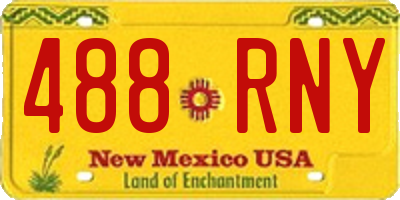NM license plate 488RNY