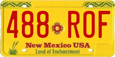 NM license plate 488ROF