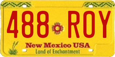 NM license plate 488ROY