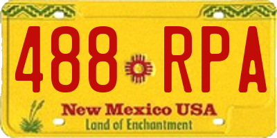 NM license plate 488RPA