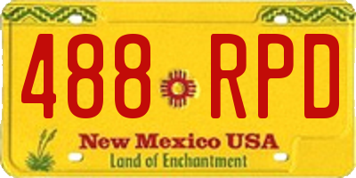 NM license plate 488RPD